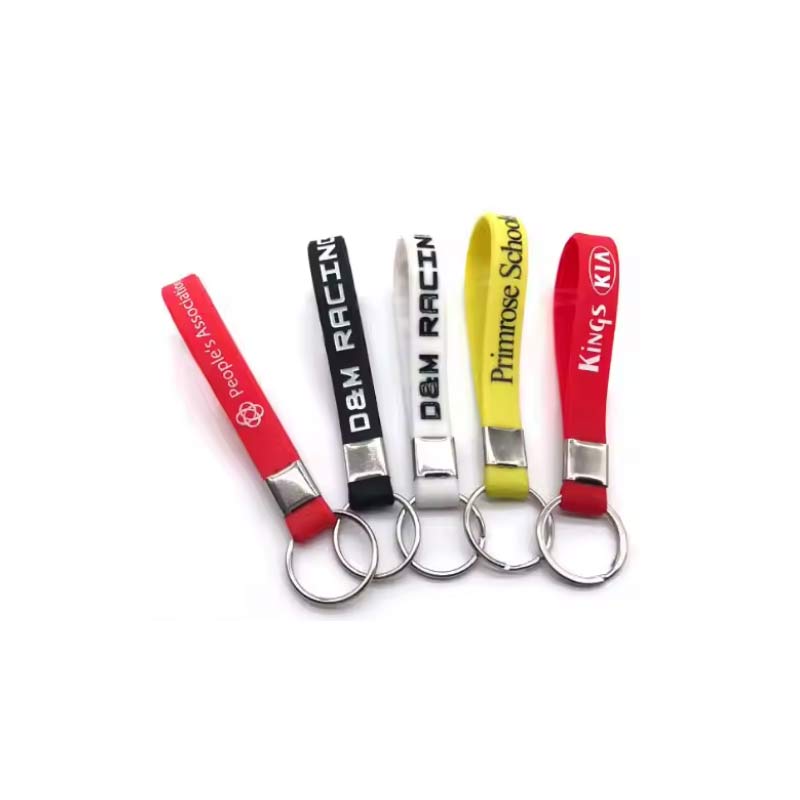 Customized logo Text Silicone Keychain
